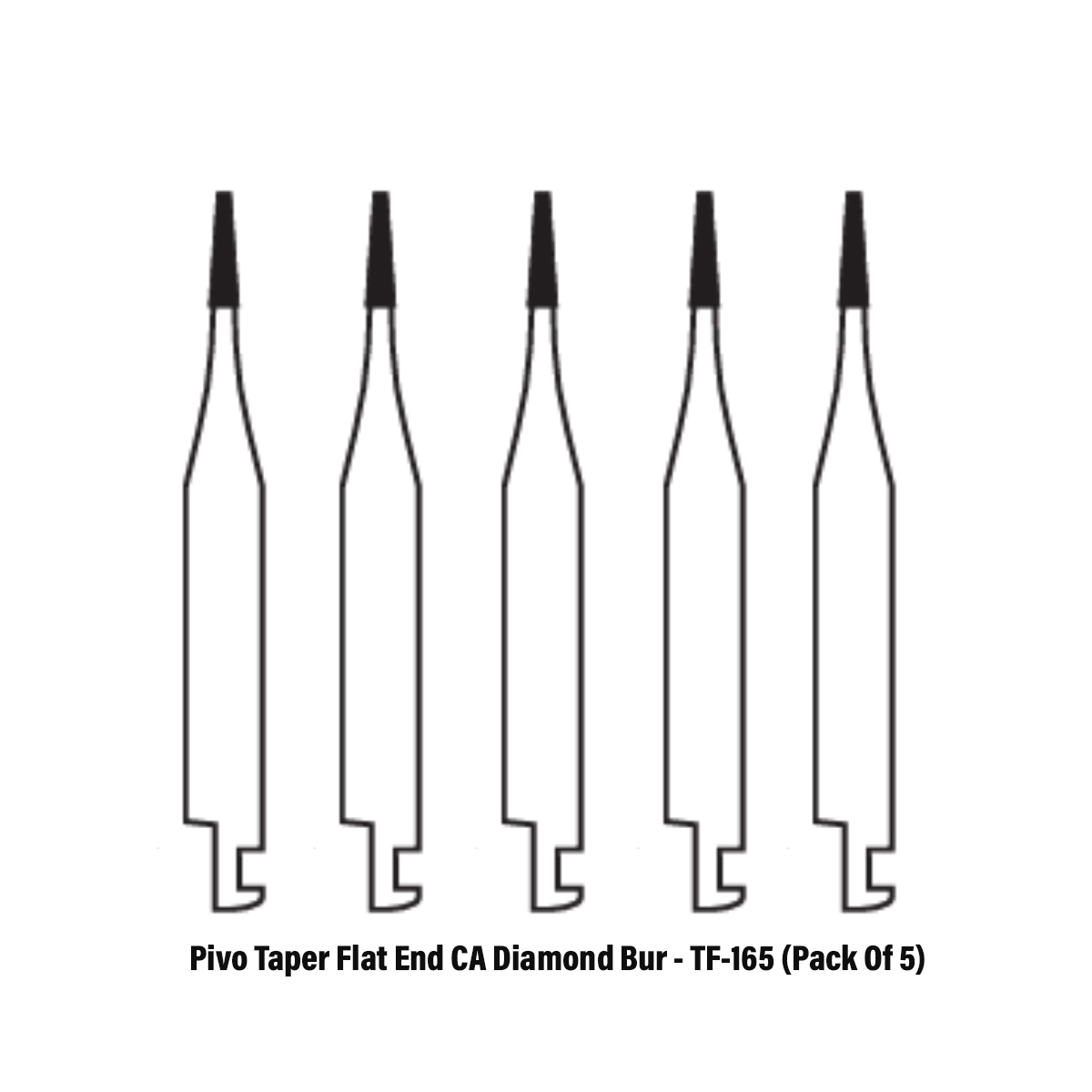 Pivo Taper Flat End Contra-angle Diamond Burs CA - TF (Pack Of 5)