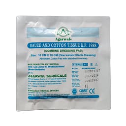 Agarwals Premium Sterile Combine Dressing Surgical Pad 10cm x 10cm (Pack of 10)