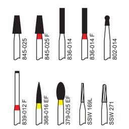 Pivo Inlay - Onlay Preparation Airotor Diamond Burs Kit (Set Of 10)           - 2