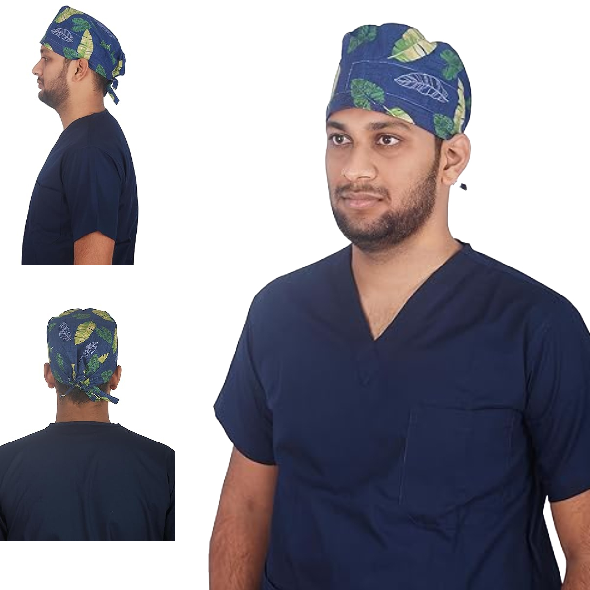 Uniform Craft Fish Print Scrub Combo Caps