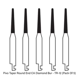 Pivo Taper Round End Contra-angle Diamond Burs CA - TR (Pack Of 5) - 4