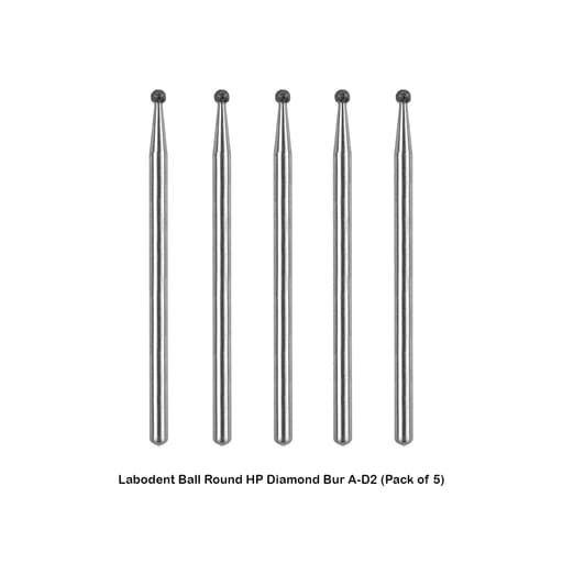 Labodent Ball Round Straight Handpiece HP Diamond Burs (Pack of 5)
