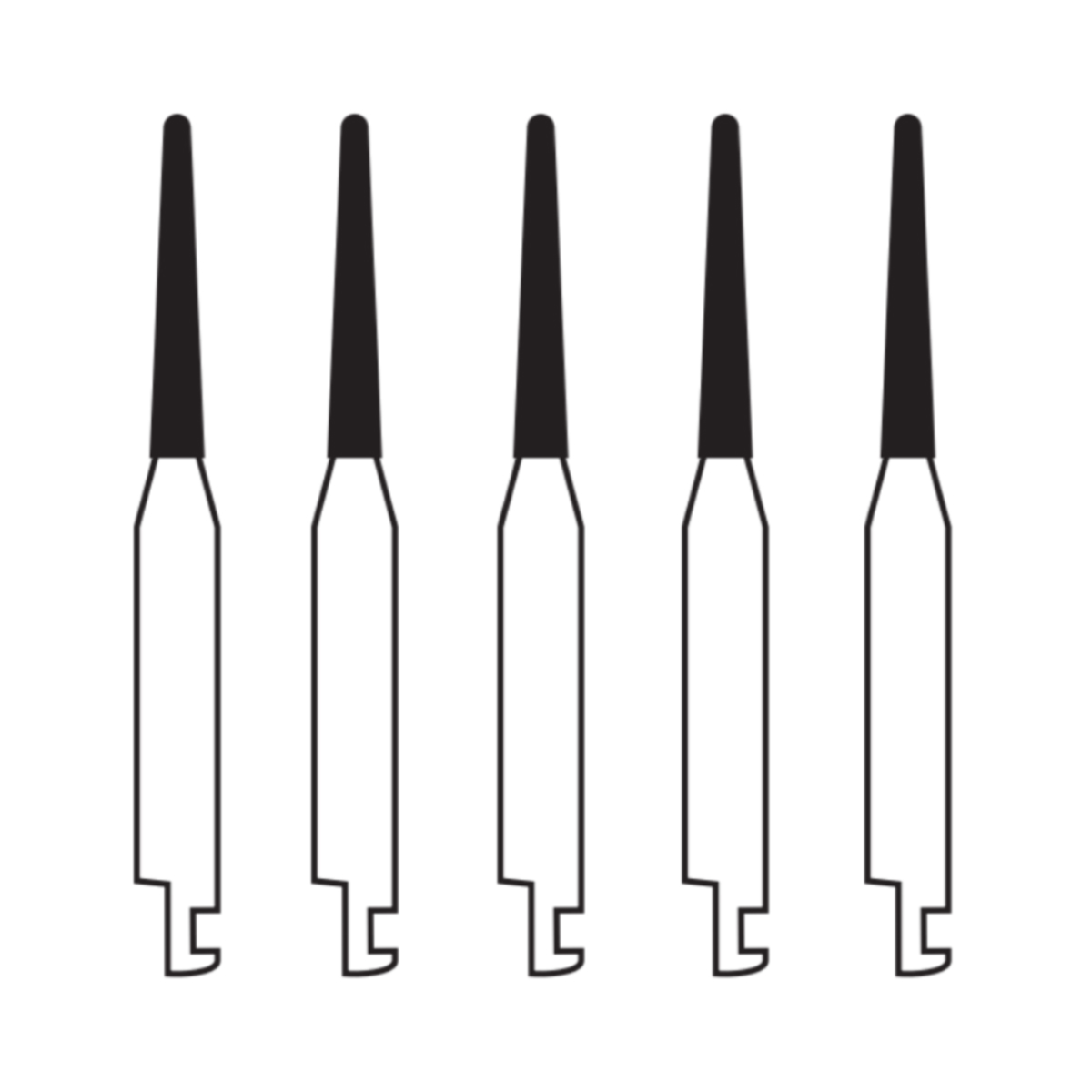 Pivo Taper Round End Contra-angle Diamond Bur CA - TR-12 (Pack Of 5)