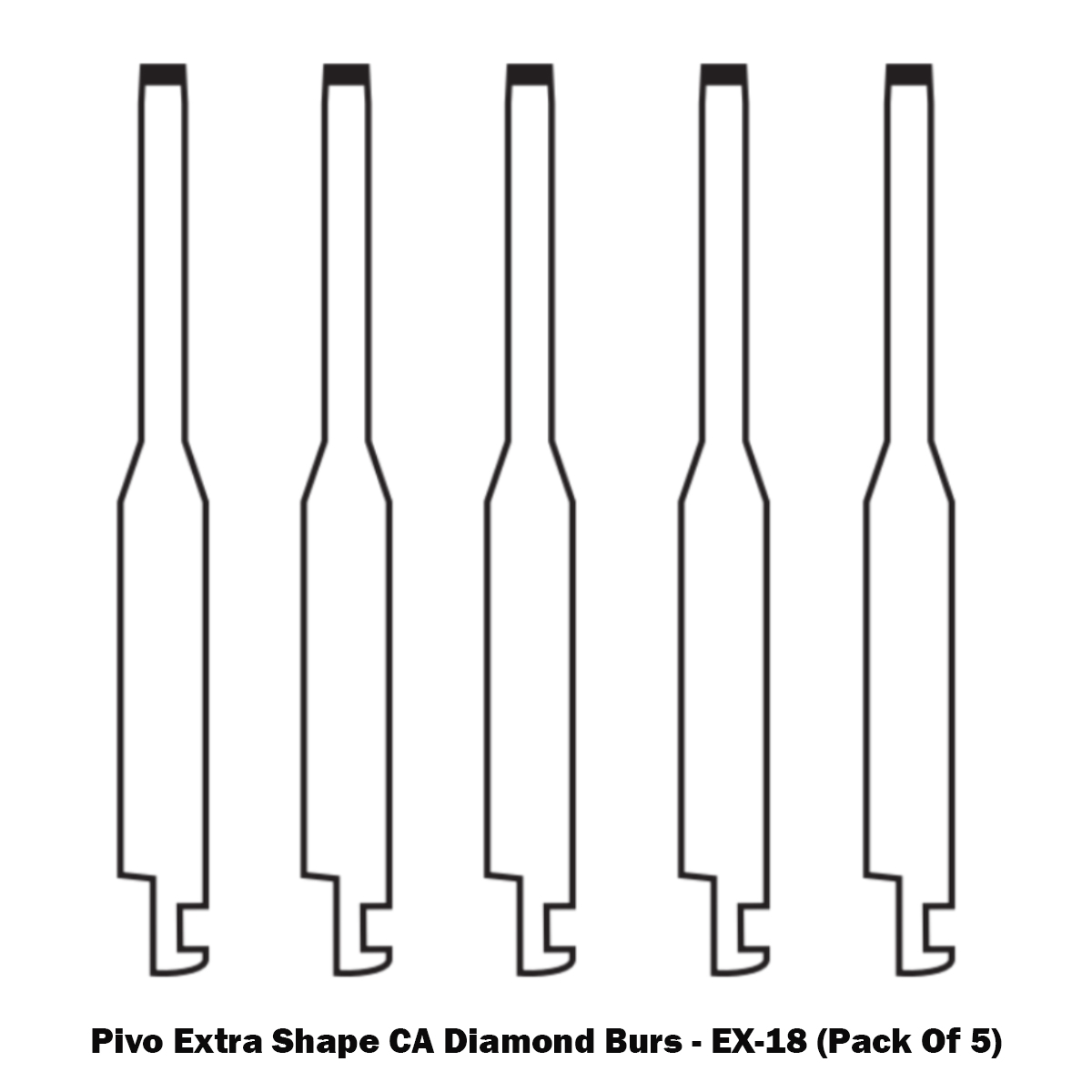 Pivo Extra Shape Contra-angle Diamond Burs CA - EX (Pack Of 5)