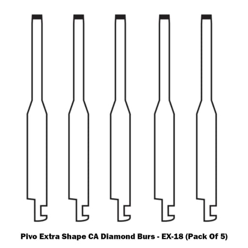 Pivo Extra Shape Contra-angle Diamond Burs CA - EX (Pack Of 5)