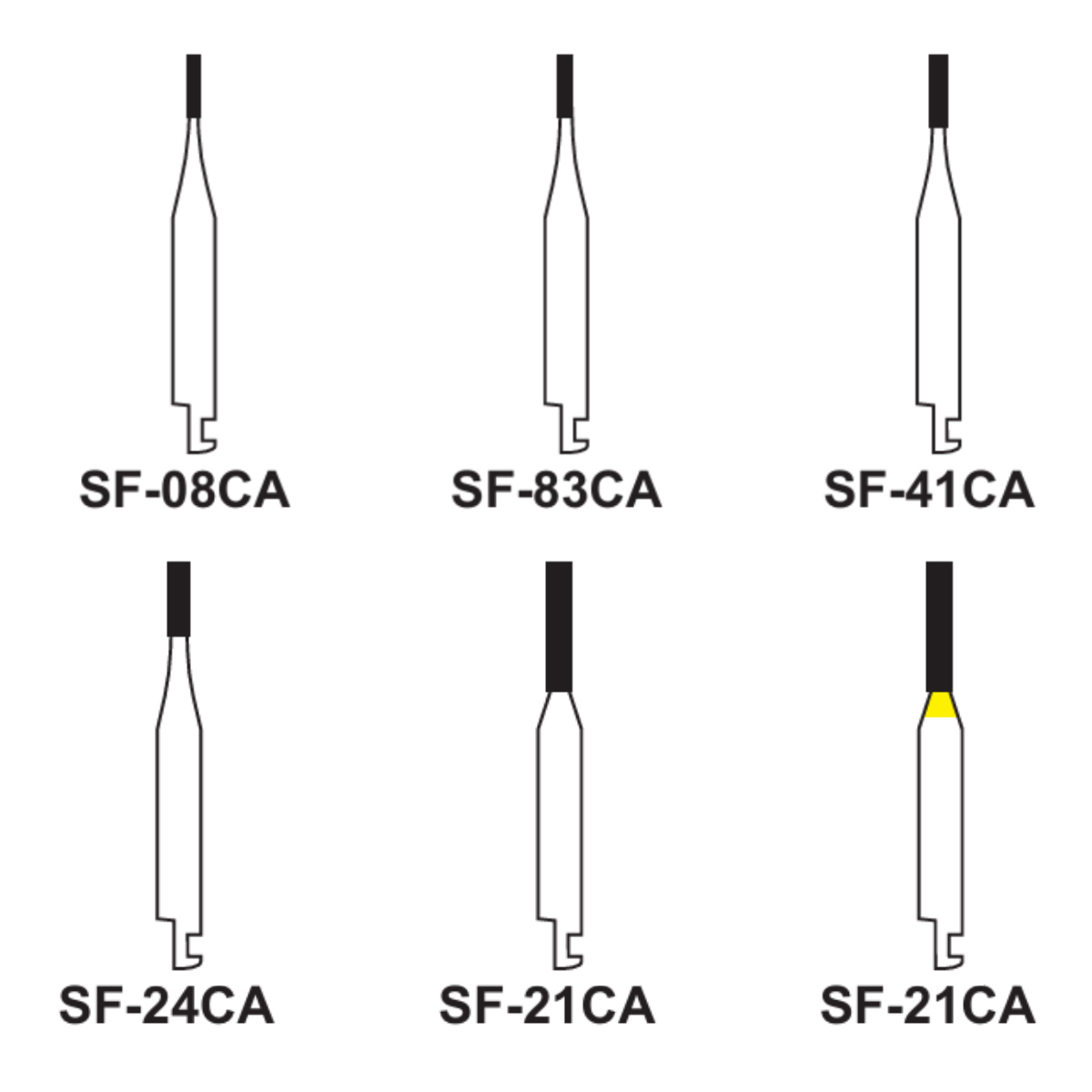 Pivo Straight Flat End Contra-angle Diamond Burs CA - SF (Pack Of 5)