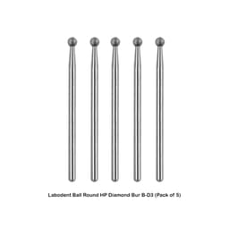 Labodent Ball Round Straight Handpiece HP Diamond Burs (Pack of 5) - 3