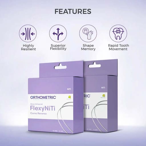 OrthoMetric Flexy NiTi Reverse Curve Intraoral Archwires - Square (10/Pk)