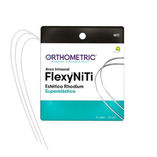 OrthoMetric Flexy NiTi Super Elastic Esthetic Rhodium Plated Rectangular Archwire - 021X025 Upper - (51.15.1521)