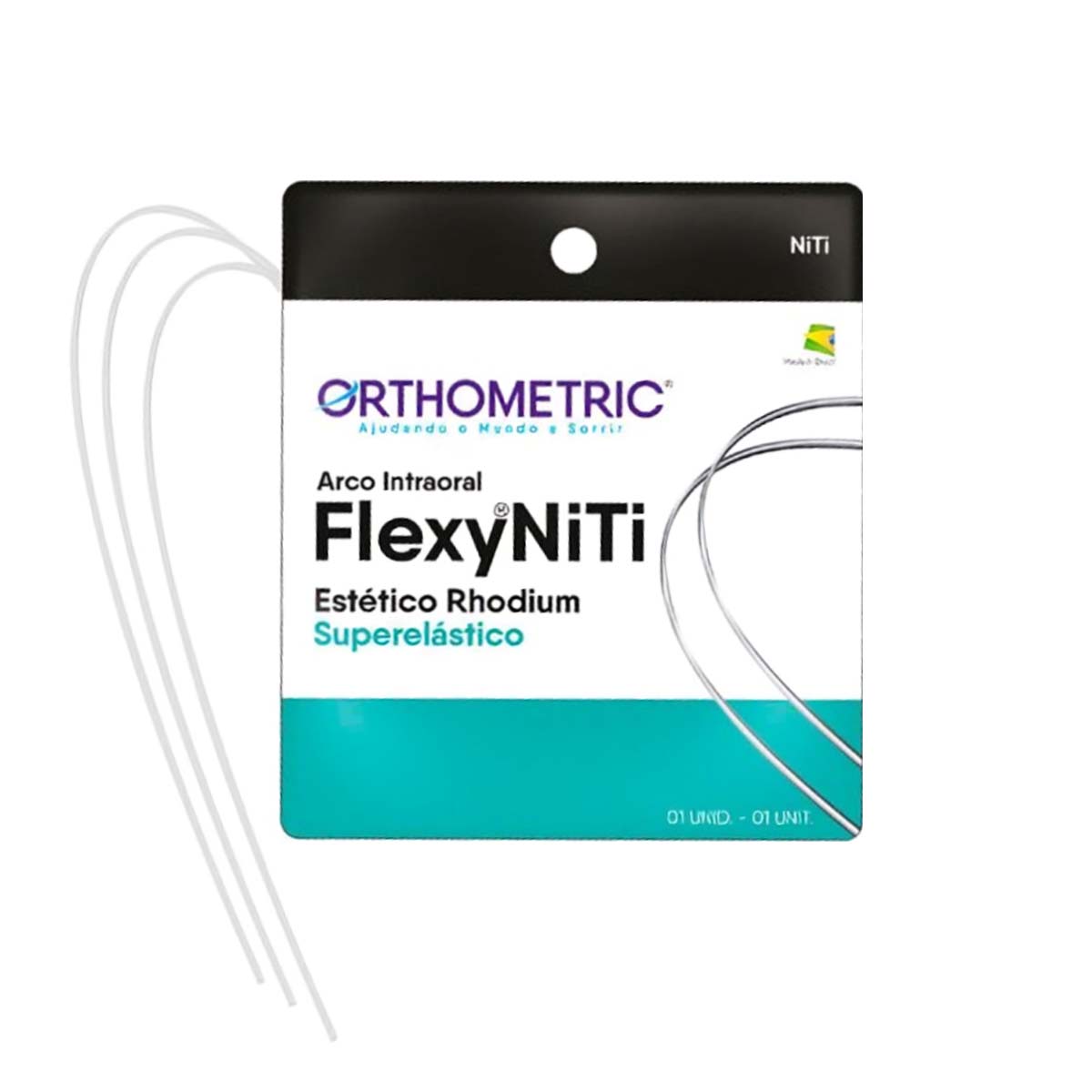 OrthoMetric Flexy NiTi Super Elastic Esthetic Rhodium Plated Archwires - Rectangular (1/Pk)