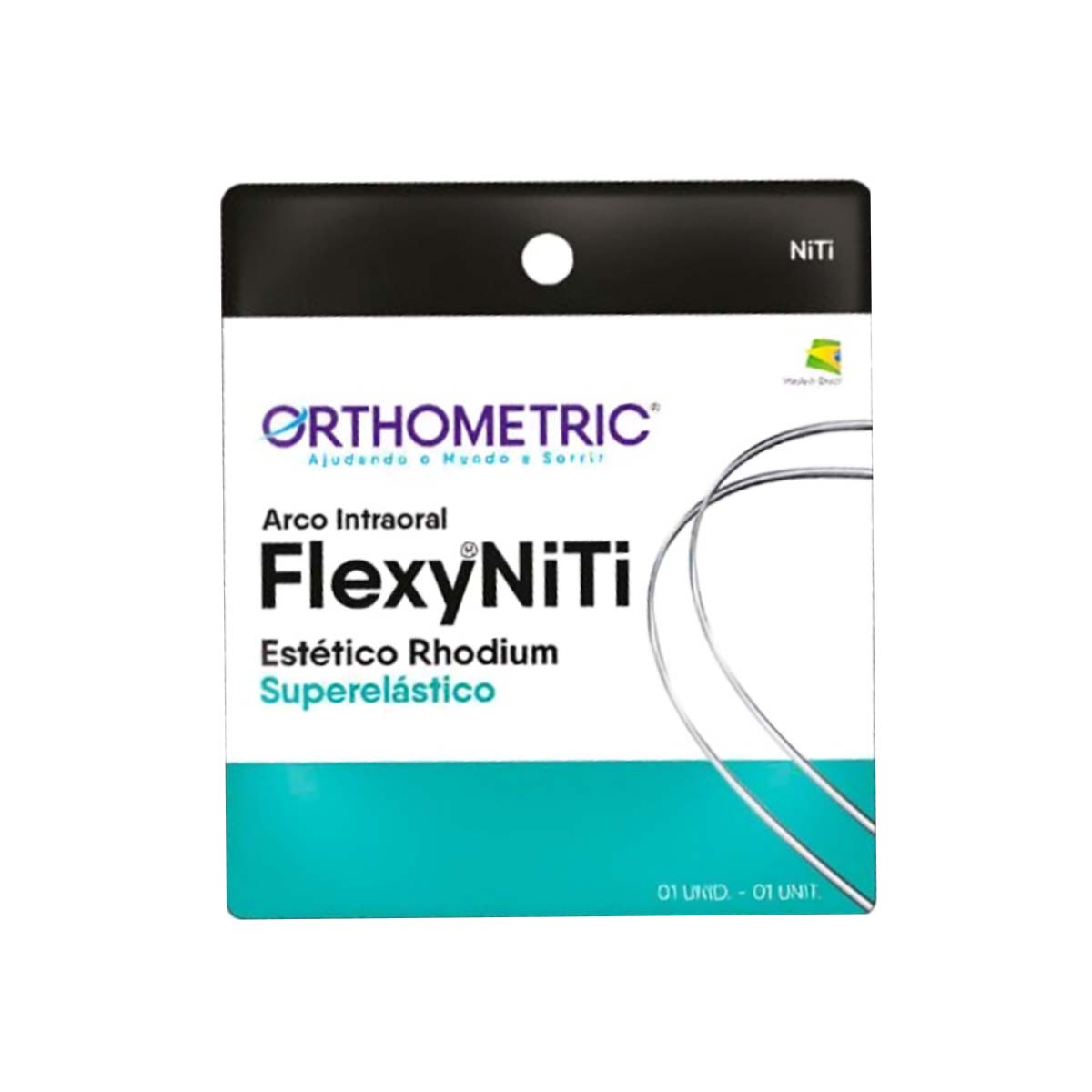 OrthoMetric Flexy NiTi Super Elastic Esthetic Rhodium Plated Square Archwire - 016X016 Upper - (51.15.1116)