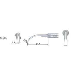 Woodpecker Scaler Tip GD6 for DTE & Satelec Scalers - 3