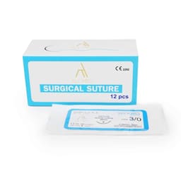 All Med Silk Braided 3-0 3/8 Circle Reverse Cutting Suture (Pack Of 12) - 26mm