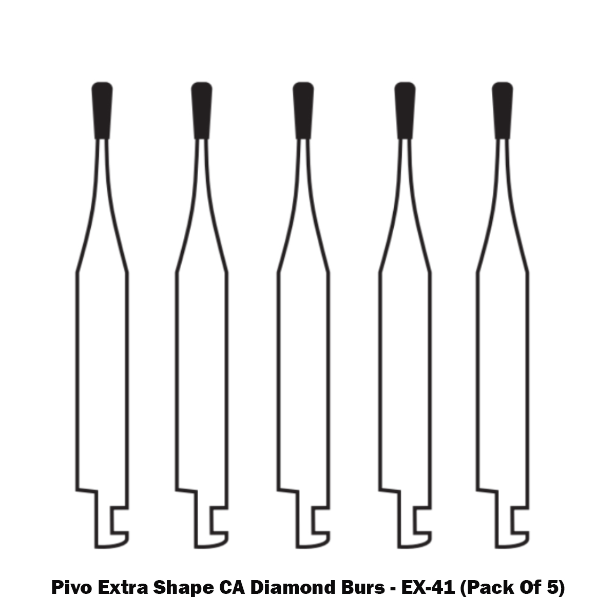 Pivo Extra Shape Contra-angle Diamond Burs CA - EX (Pack Of 5)