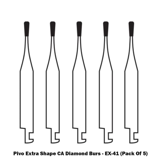 Pivo Extra Shape Contra-angle Diamond Burs CA - EX (Pack Of 5)
