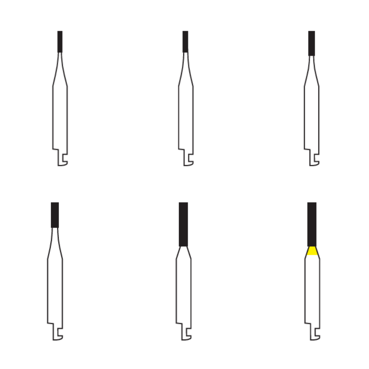 Pivo Straight Flat End Contra-angle Diamond Burs CA - SF (Pack Of 5)