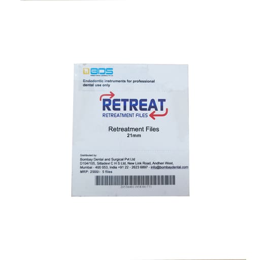 Bombay Dental Retreat Retreatment Files 21mm - Assorted Pack of 5