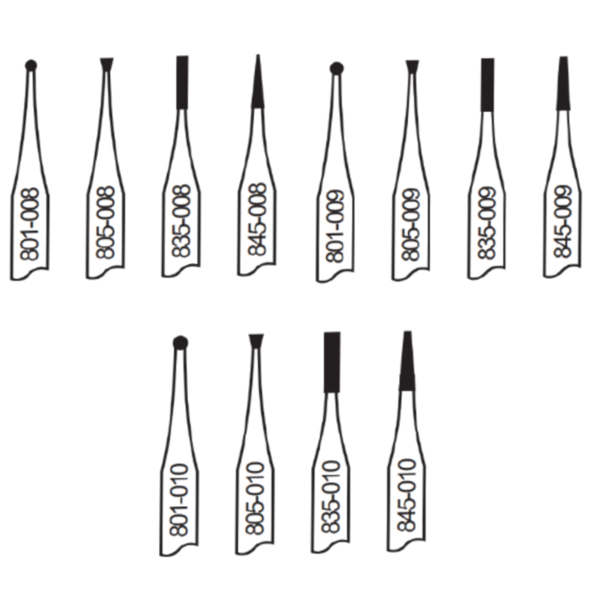 Pivo Micromotor Burs Kit - CA (Set Of 4)