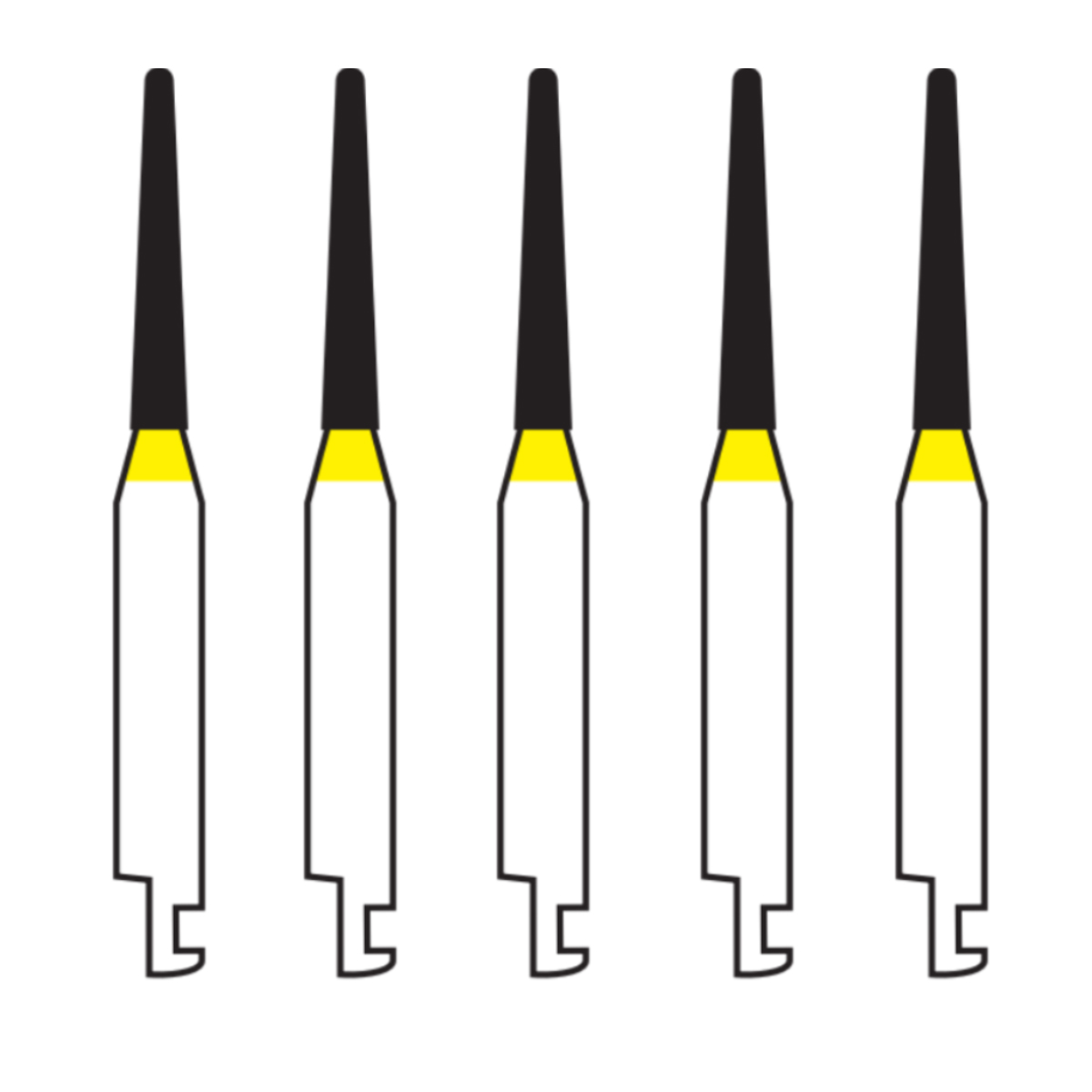 Pivo Taper Round End Contra-angle Diamond Bur CA - TR-12 EF (Pack Of 5)