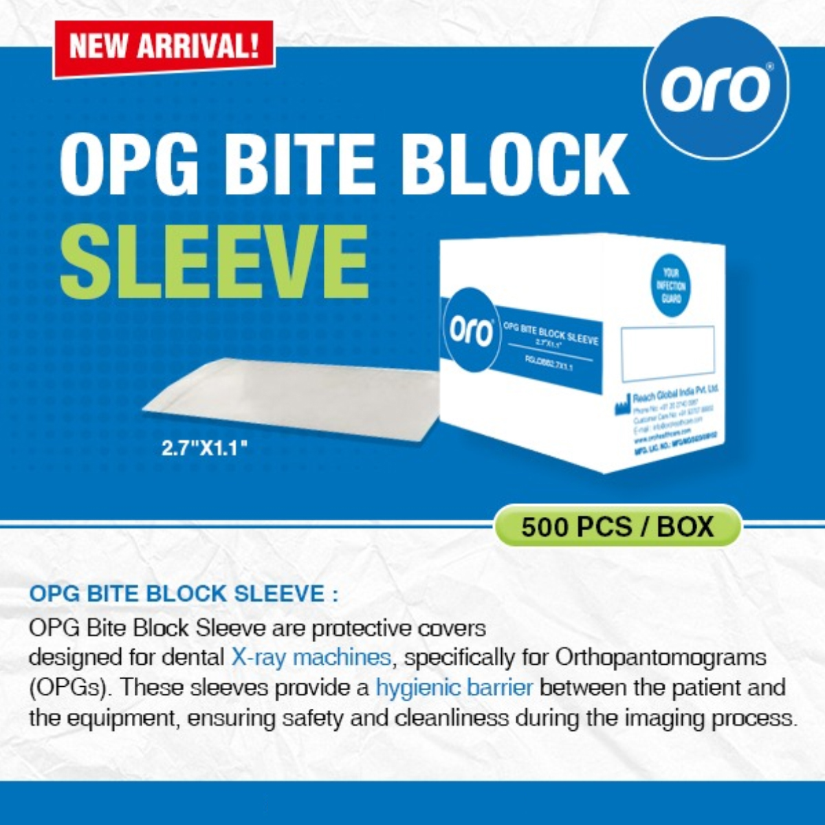 Oro OPG Bite Block Sleeve 2.7" x 1.1"