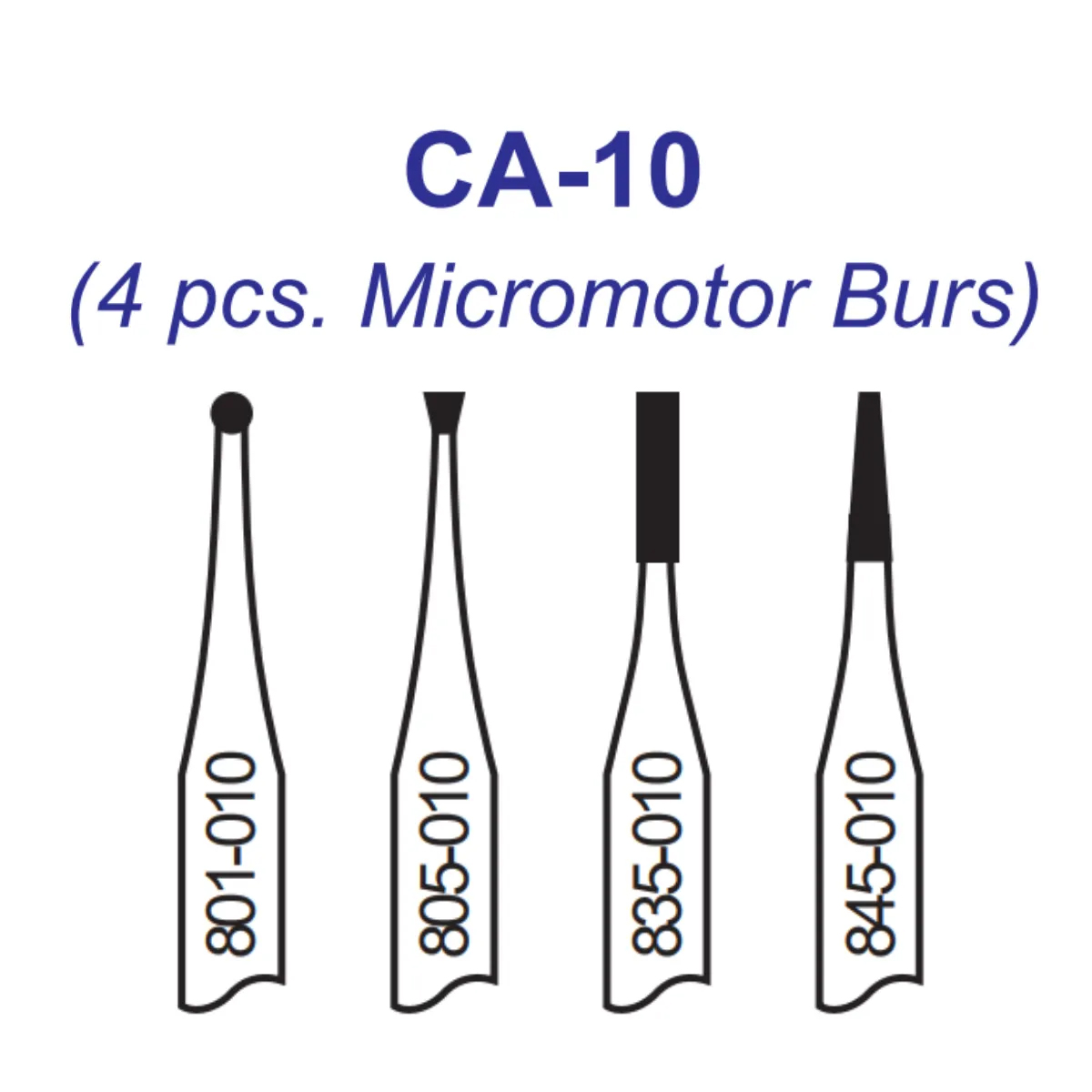 Pivo Micromotor Burs Kit - Contra-Angle Handpiece (Set Of 4)