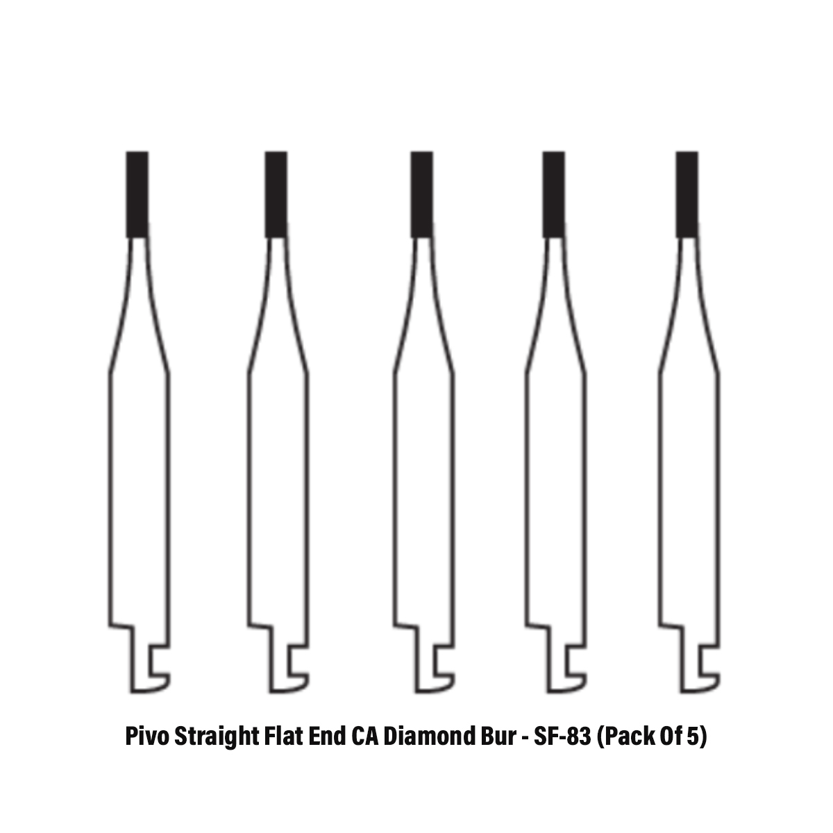 Pivo Straight Flat End Contra-angle Diamond Bur CA - SF-83 (Pack Of 5)