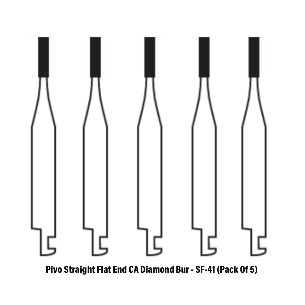 Pivo Straight Flat End Contra-angle Diamond Bur CA - SF-24 (Pack Of 5)