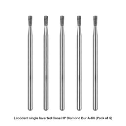 Labodent Single Inverted Cone Straight Handpiece HP Diamond burs (Pack of 5) - 3