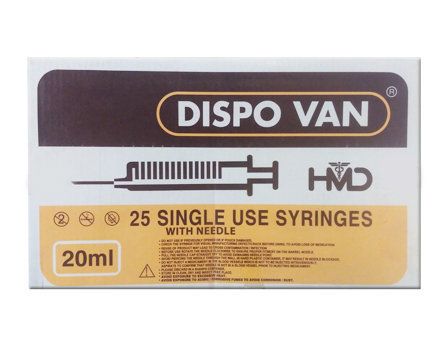 HMD Dispo Van Syringe 20ml | 22 Gauge | 1.25 Inch Needle