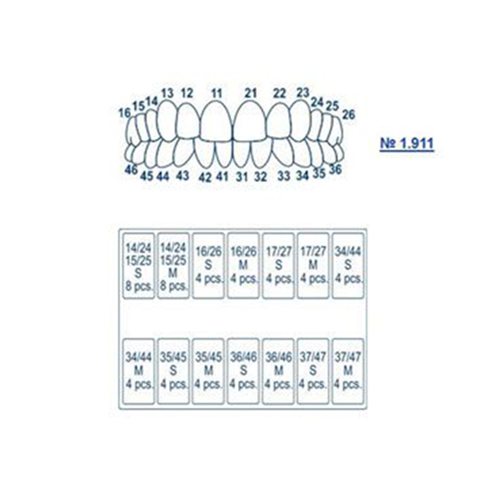 Tor Vm Transparent Crowns 64 pcs- Posterior No 1.911