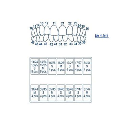 Tor Vm Transparent Crowns 64 pcs- Posterior No 1.911