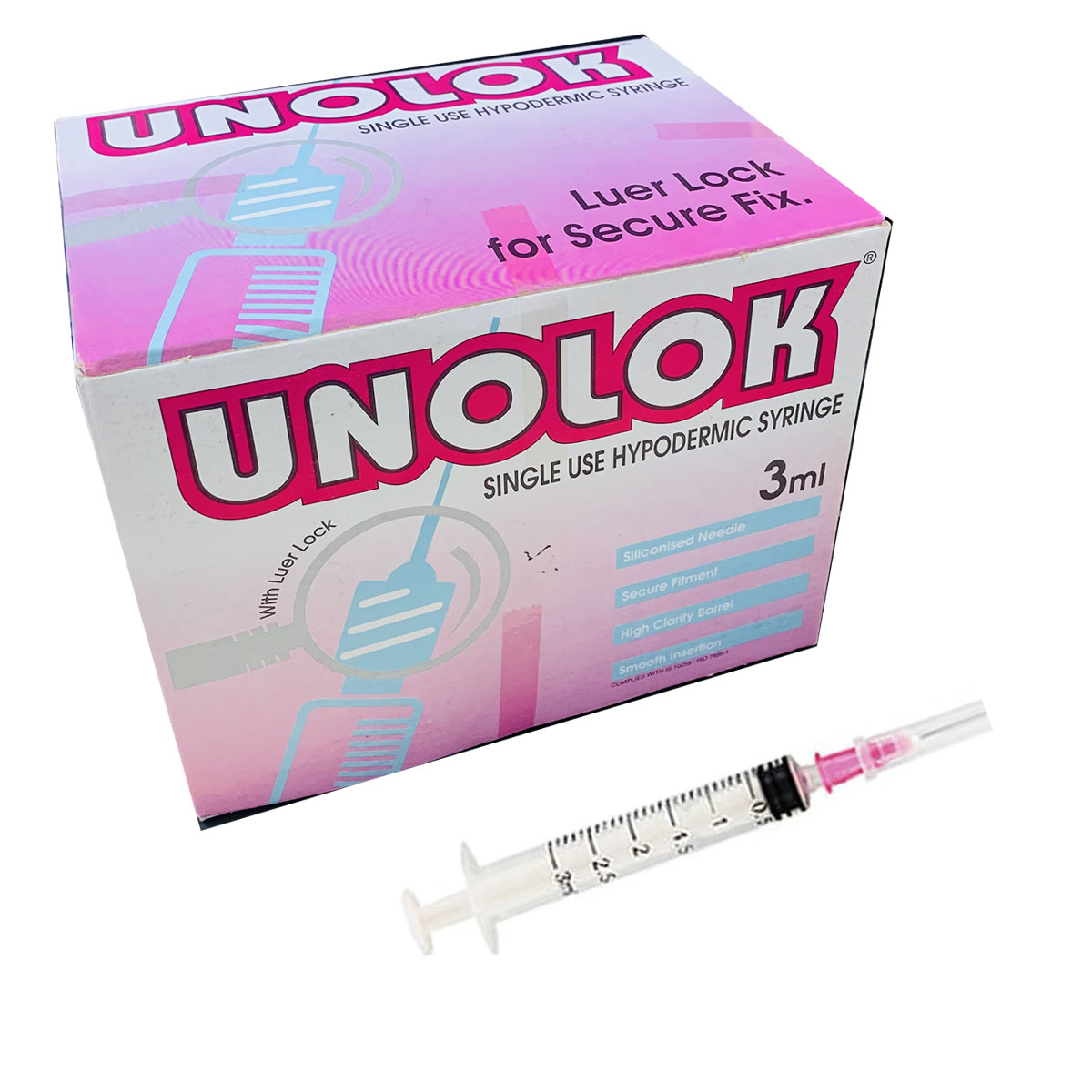 HMD Unolok Syringe 3ml | 24 Gauge | 1 Inch Needle
