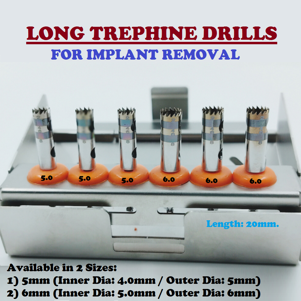 Julldent Long Trephine Drills for Implant Removal