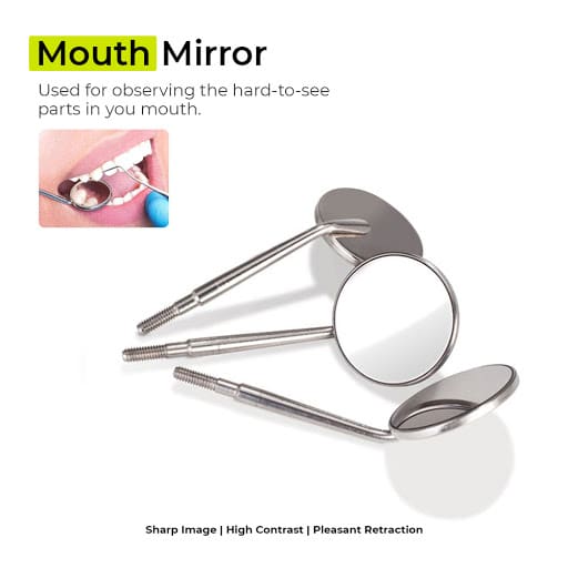 Waldent Mouth Mirror Tops Plain No.5 Pk/12 (K13/3)