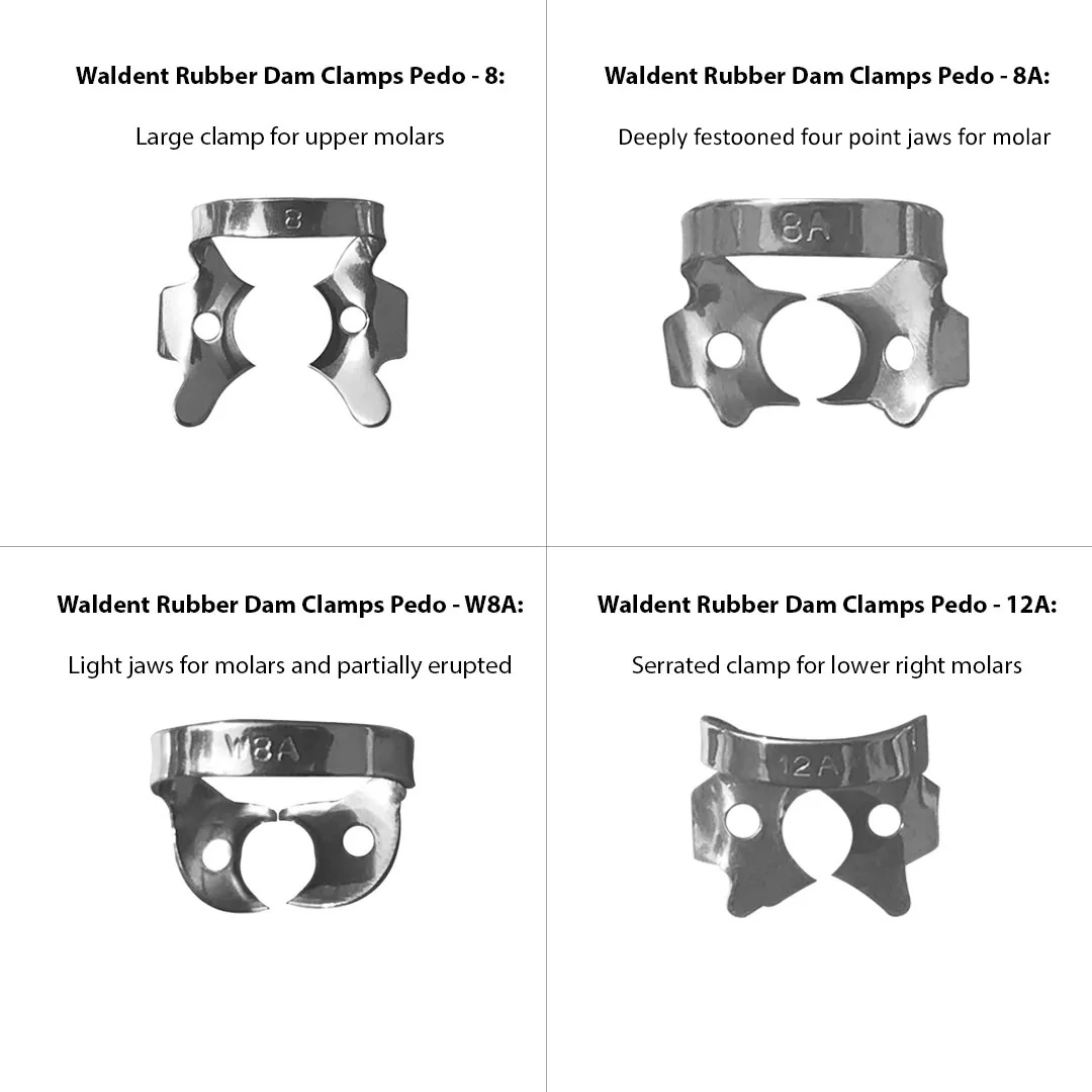 Waldent Rubber Dam Clamps Pedo