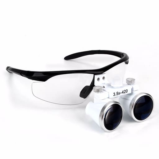 Endoking Dental Loupes 3.5x With Plastic Frame (Led HeadLight Free) -Silver