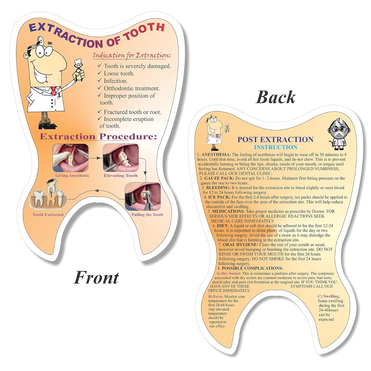 Unique Dents Tooth - Shaped Educative Pads (EP001) - Set of 4 (English)