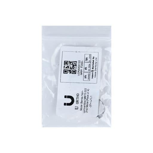 U Ortho Molar Bands Non-Convertible Mbt 0.022 2nd Molar (Pack of 4)