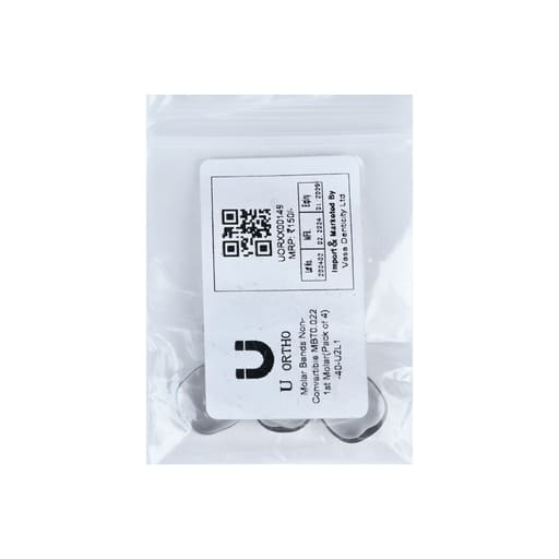 U Ortho Molar Bands Non-Convertible MBT 0.022 1st Molar (Pack of 4)
