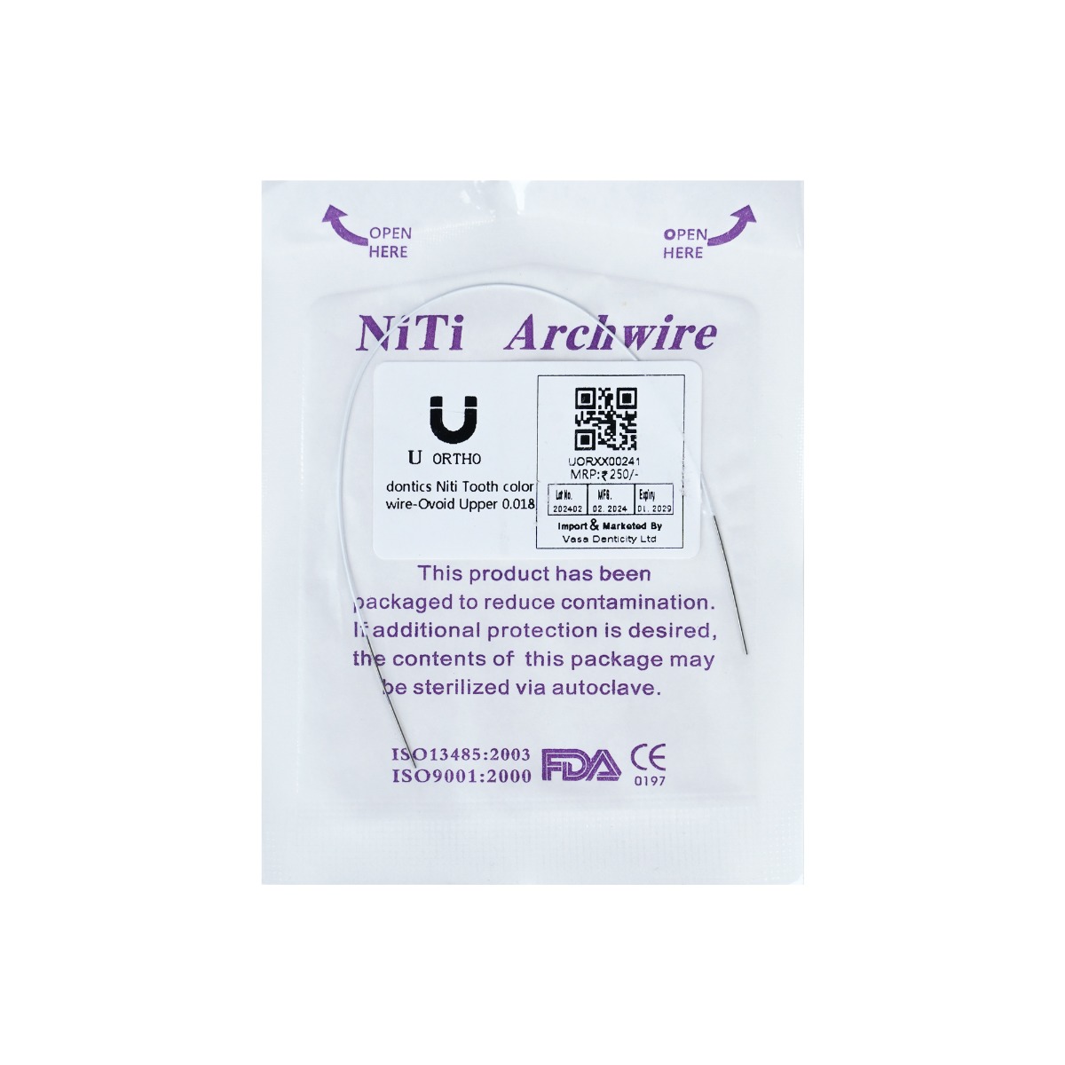 U Ortho Niti Tooth Color Wire - Ovoid (Pack of 1)