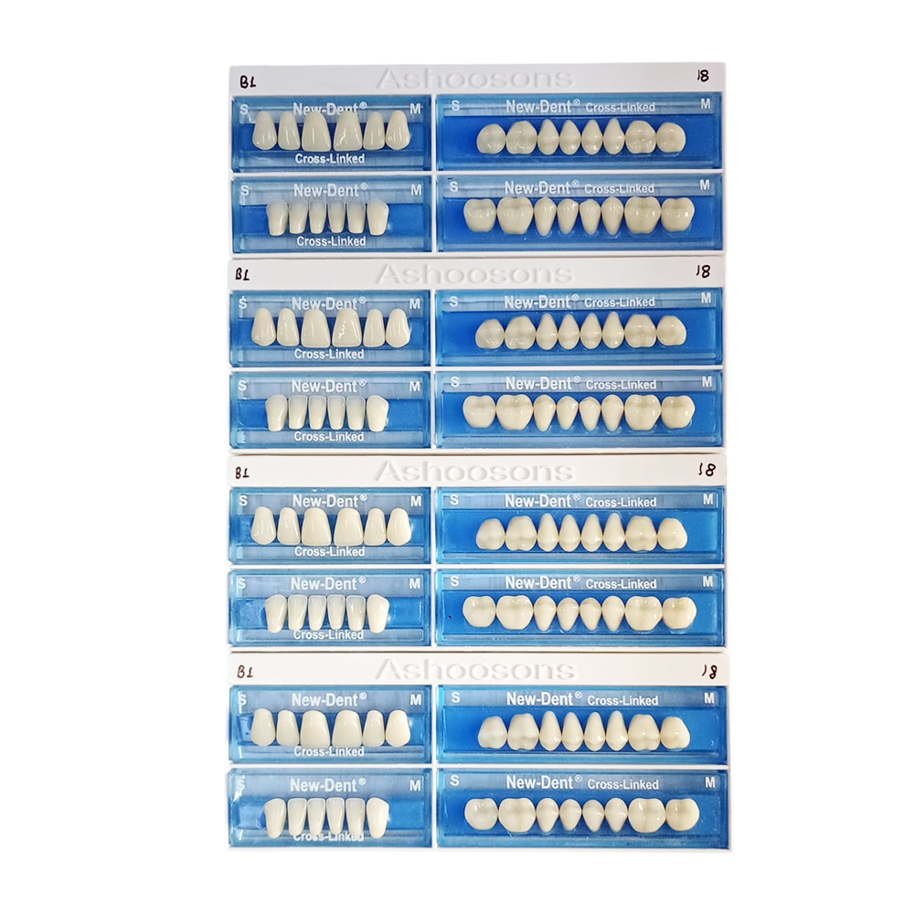 API Acrylic Teeth Sets - NewDent S18-B1 (Pack of 4 Sets)