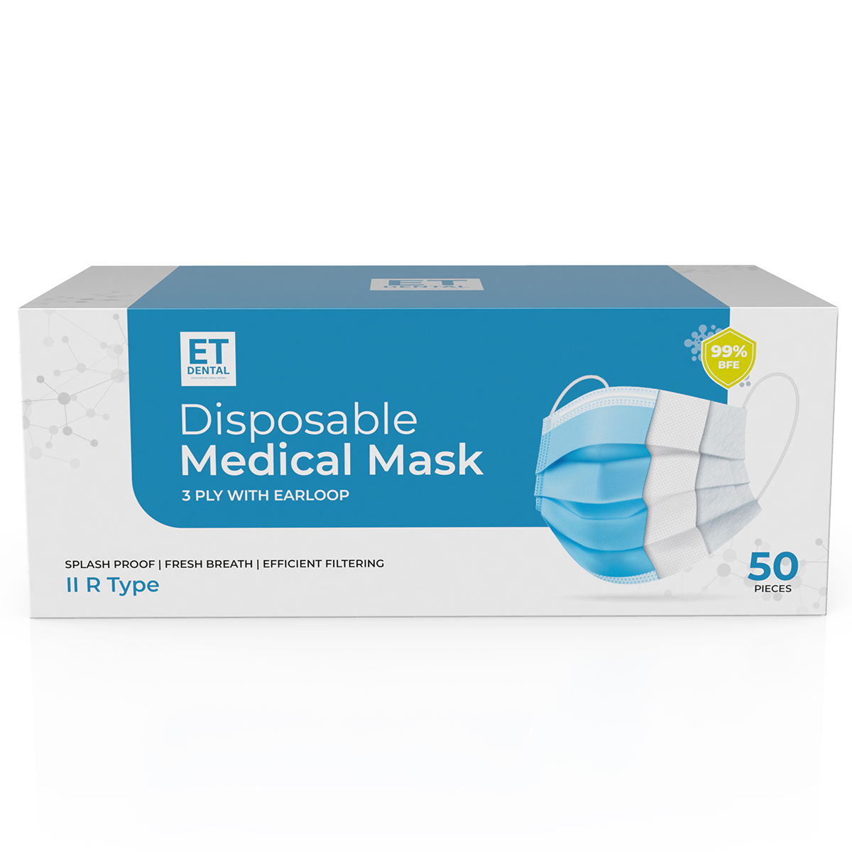 ET Dental 3 Ply Disposable Facemask (Pk of 50)