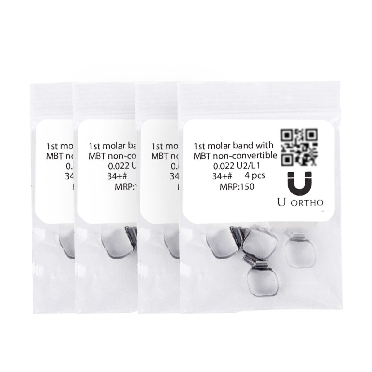 U Ortho Molar Bands Non-Convertible MBT 0.022 1st Molar (Pack of 4) -34+-U2L1