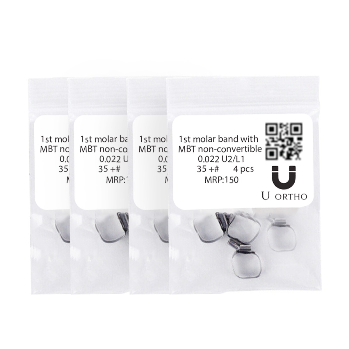 U Ortho Molar Bands Non-Convertible MBT 0.022 1st Molar (Pack of 4) -35+-U2L1