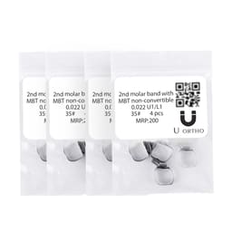 U Ortho Molar Bands Non-Convertible Mbt 0.022 2nd Molar (Pack of 4) -35+-U1L1