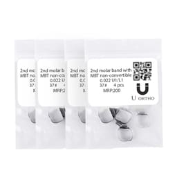 U Ortho Molar Bands Non-Convertible Mbt 0.022 2nd Molar (Pack of 4) -37-U1L1