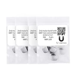 U Ortho Molar Bands Non-Convertible Mbt 0.022 2nd Molar (Pack of 4) -38+-U1L1