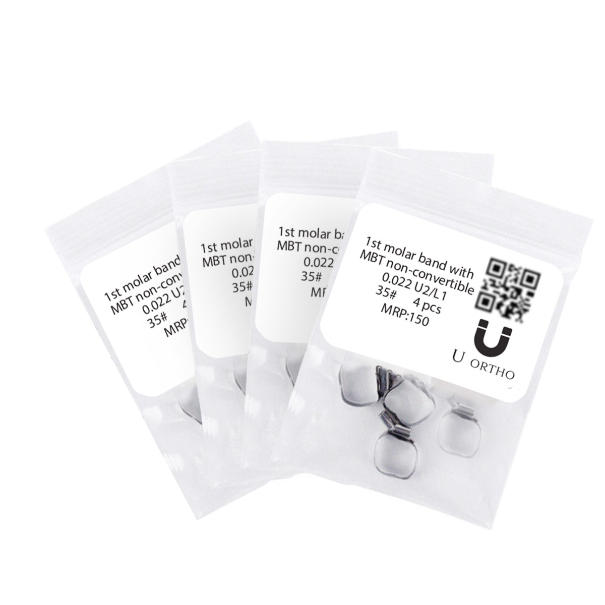 U Ortho Molar Bands Non-Convertible MBT 0.022 1st Molar (Pack of 4) -35-U2L1
