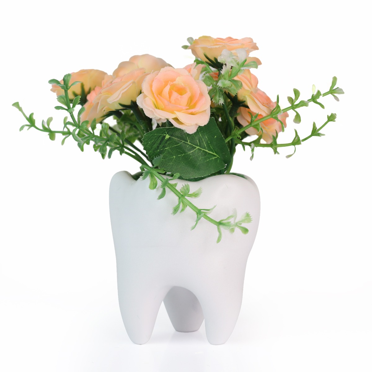 iDENTical Tooth shaped Flower Pot - MD-118 White