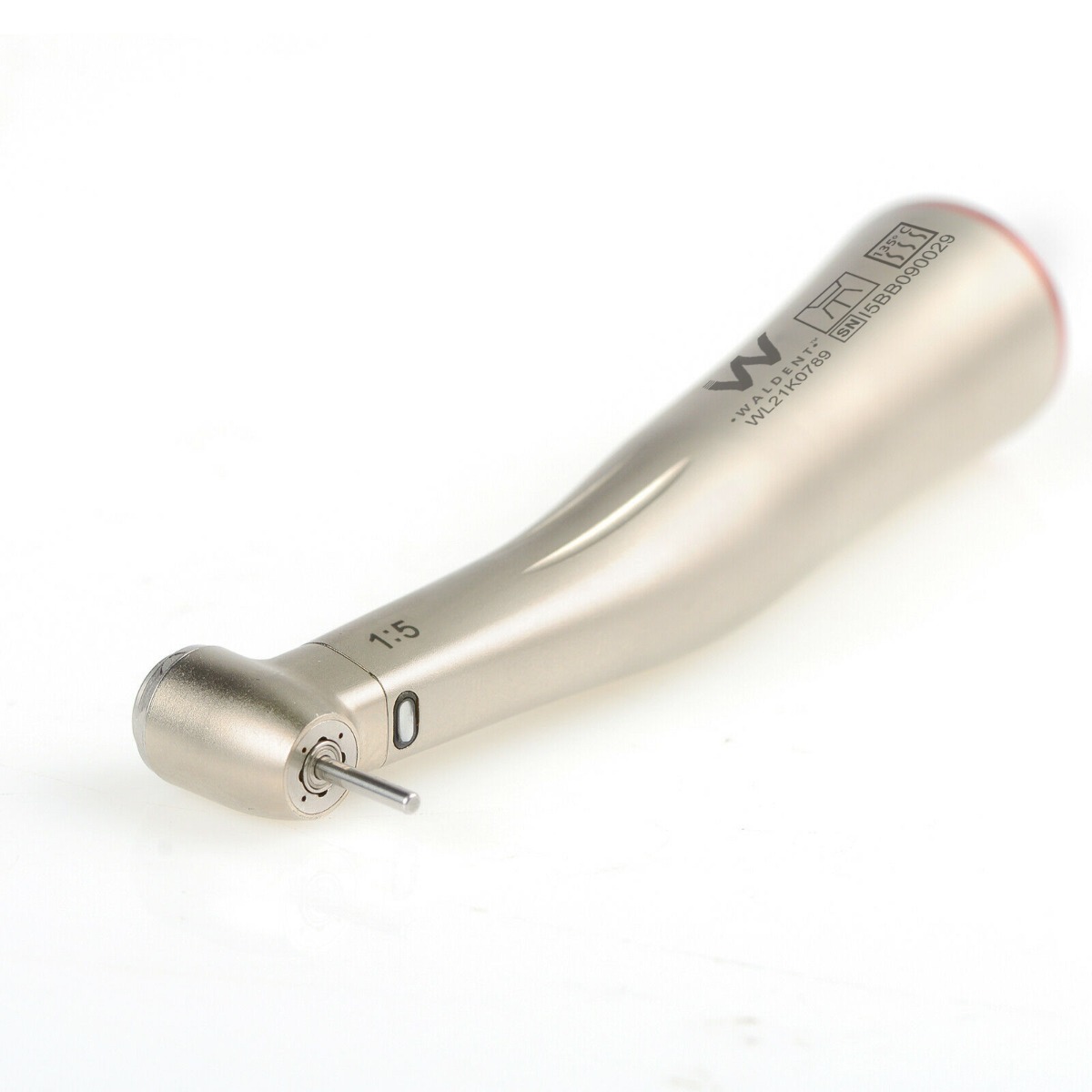 Waldent 1:5 Increasing Fiber-Optic Push-Button Contra Angle Handpiece (W-144)